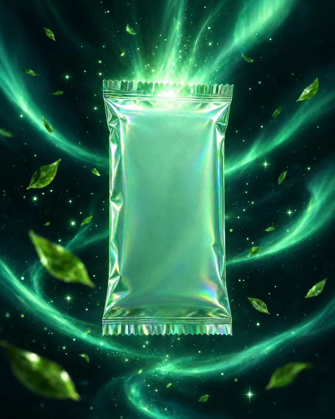 A green foil Starter pack bursting open